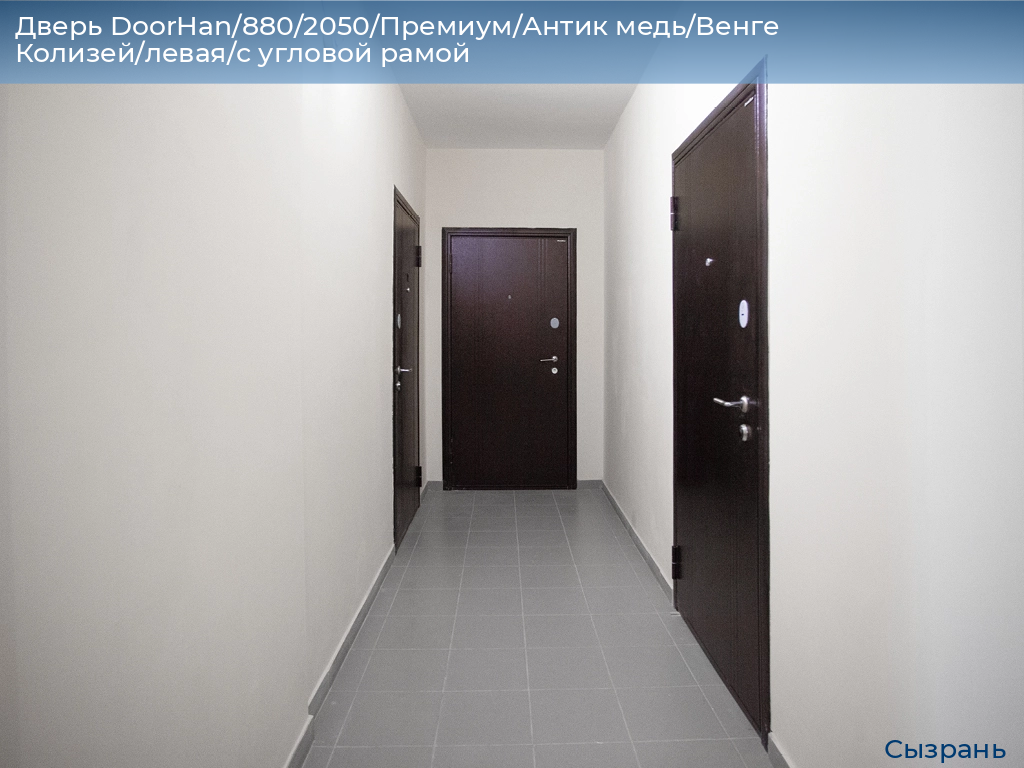 Дверь DoorHan/880/2050/Премиум/Антик медь/Венге Колизей/левая/с угловой рамой, syzran.doorhan.ru