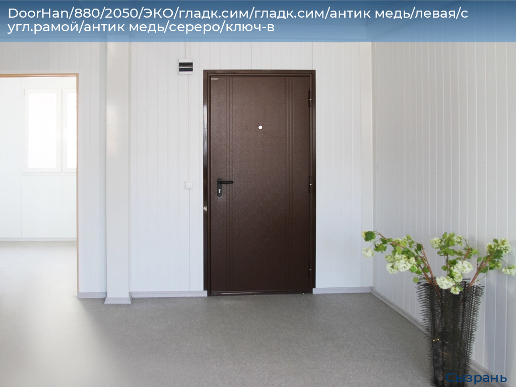 DoorHan/880/2050/ЭКО/гладк.сим/гладк.сим/антик медь/левая/с угл.рамой/антик медь/сереро/ключ-в, syzran.doorhan.ru