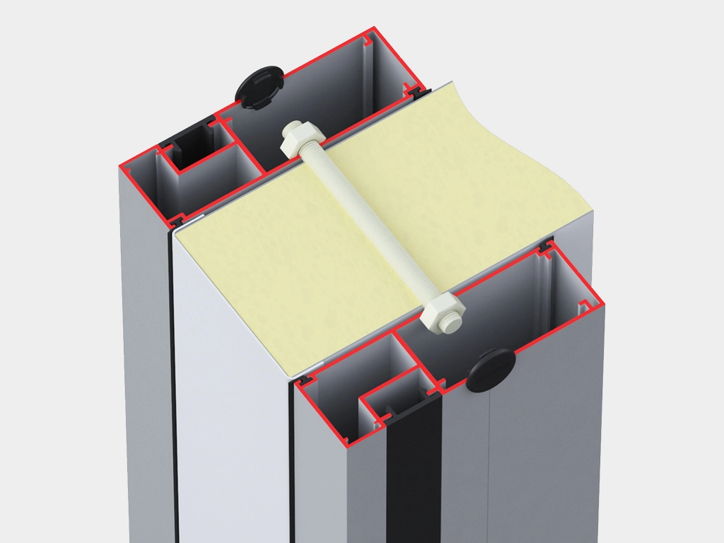 Внутренняя алюминиевая рама для обеспечения жесткости проема.